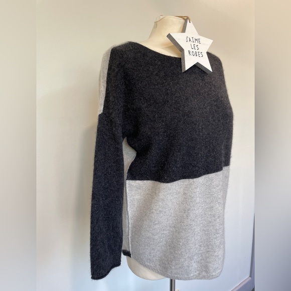 DUFFY - gorgeous two-tone cashmere sweater - Picture 2 of 6